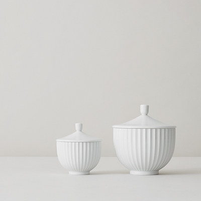 Lyngby Porcelæn Bonbonniere Hvid 10 cm