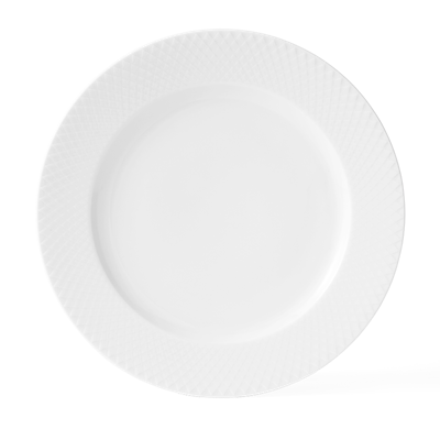Lyngby Porcelæn Rhombe flad tallerken hvid 27 cm