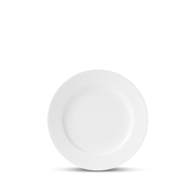Lyngby Porcelæn Rhombe flad tallerken hvid 21 cm