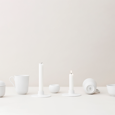 Lyngby Porcelæn Rhombe kop hvid 33 cl 2 stk.