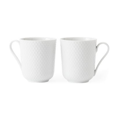 Lyngby Porcelæn Rhombe kop hvid 33 cl 2 stk.