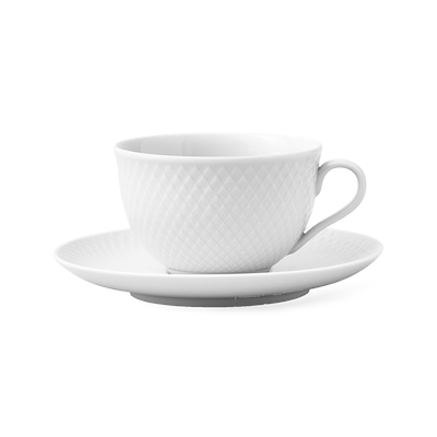 Lyngby Porcelæn Rhombe tekop hvid 24 cl