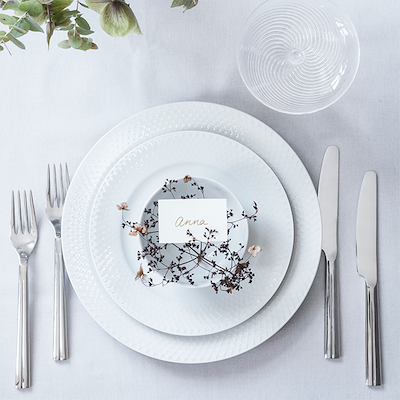 Lyngby Porcelæn Rhombe skål hvid 11 cm