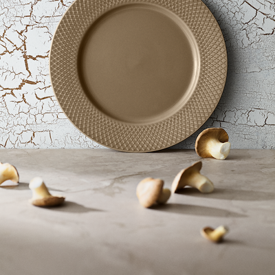 Lyngby Porcelæn Rhombe Earth middagstallerken clay Ø27 cm