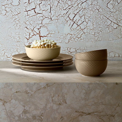 Lyngby Porcelæn Rhombe Earth middagstallerken clay Ø27 cm