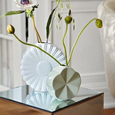 Lyngby Porcelæn Flower marguerit vase hvid H21 cm