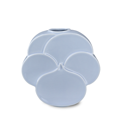 Lyngby Porcelæn Flower stedmoderblomst vase lyseblå H 17 cm