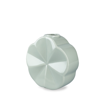 Lyngby Porcelæn Flower snerle vase grøn H 14 cm