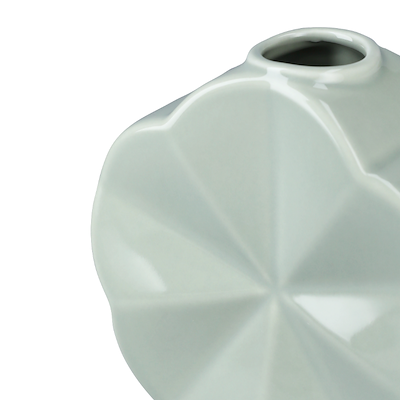 Lyngby Porcelæn Flower snerle vase grøn H 14 cm