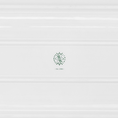 Lyngby Porcelæn Tura ovalt serveringsfad hvid 48x20 cm