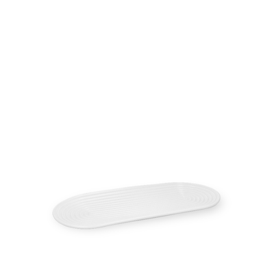 Lyngby Porcelæn Tura ovalt serveringsfad hvid 34x14,5 cm