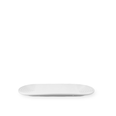 Lyngby Porcelæn Tura ovalt serveringsfad hvid 34x14,5 cm