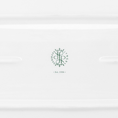 Lyngby Porcelæn Tura ovalt serveringsfad hvid 34x14,5 cm