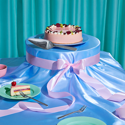 Lyngby Porcelæn Rhombe kagespade stål 25,5 cm