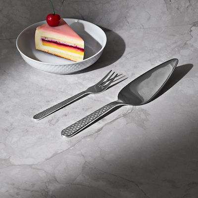 Lyngby Porcelæn Rhombe kagespade stål 25,5 cm