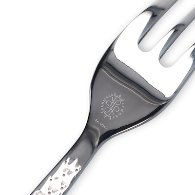 Lyngby Porcelæn Rhombe kagegaffel stål 4 stk.