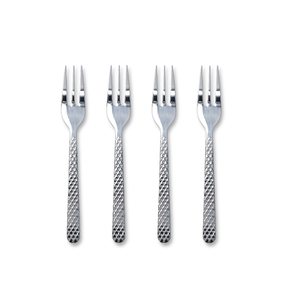 Lyngby Porcelæn Rhombe kagegaffel stål 4 stk.