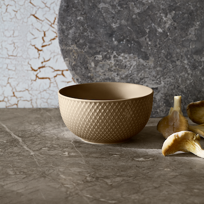 Lyngby Porcelæn Rhombe Earth skål clay Ø13 cm