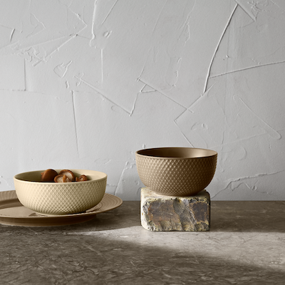 Lyngby Porcelæn Rhombe Earth skål clay Ø13 cm