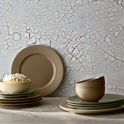 Lyngby Porcelæn Rhombe Earth skål marble Ø15.5 cm