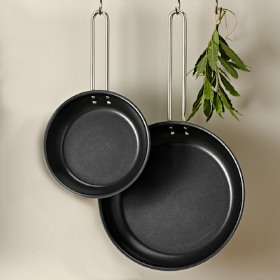 Eva Trio stegepandesæt 20 og 28 cm rustfrit stål