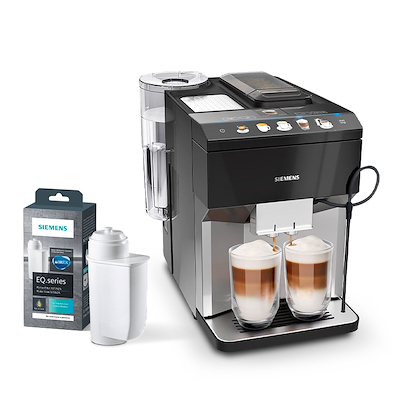 Siemens fuldautomatisk espresso/ kaffemaskine EQ500 TP507R04 + plejepakke