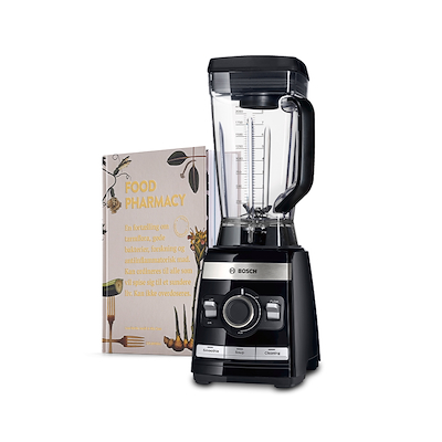 Bosch powerblender MMBH4P3B 1600 watt sort + food pharmacy bog