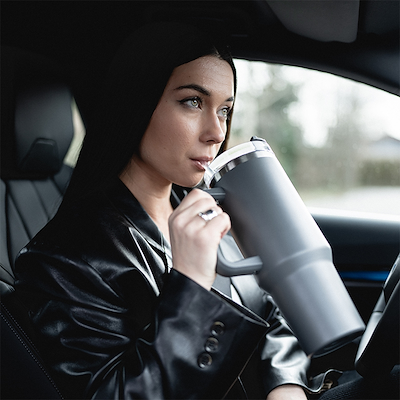 Olsen Home termokop med sugerør grå 1200 ml