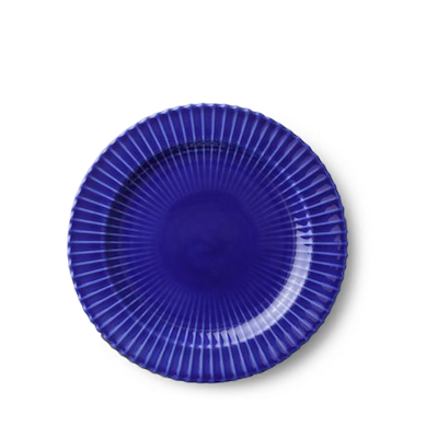 Lyngby flad tallerken mørkeblå 20 cm