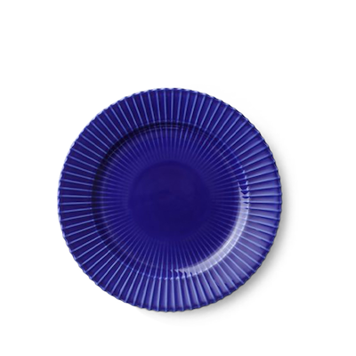 Lyngby flad tallerken mørkeblå 23 cm 