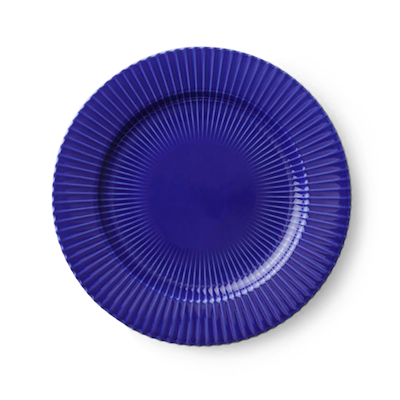 Lyngby flad tallerken mørkeblå 27 cm 