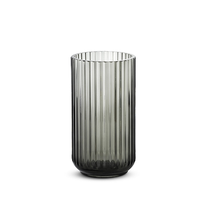 Lyngby vase glas røgfarvet 20 cm