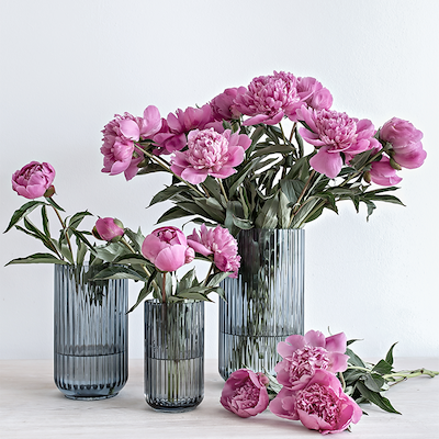 Lyngby vase i glas blå 20 cm