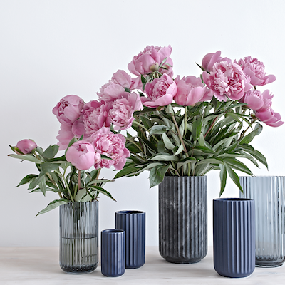 Lyngby vase i glas blå 20 cm