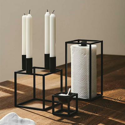 Audo Copenhagen Kubus 4 lysestage sort 14x14 cm