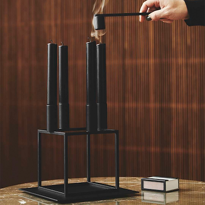 Audo Copenhagen Kubus 4 lysestage sort 14x14 cm