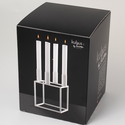 Audo Copenhagen Kubus 4 lysestage hvid 14x14 cm | Kop & Kande