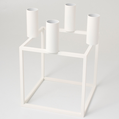 Audo Copenhagen Kubus 4 lysestage hvid 14x14 cm