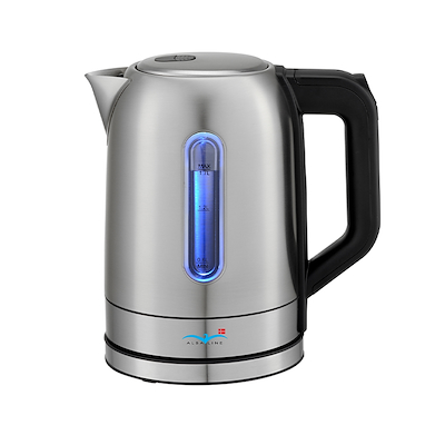 Albaline elkedel med LED børstet stål 1,7 liter