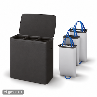 Hâws vasketøjskurv sort 120 liter