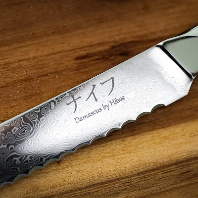 Hâws Damascus brødkniv L 15,2 cm