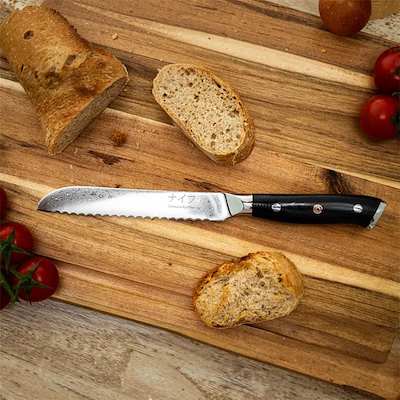 Hâws Damascus brødkniv L 15,2 cm