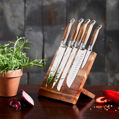 Laguiole By Hâws Knivsæt med knivblok 6 dele