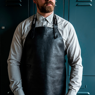 Hâws læderforklæde i genbrugslæder sort