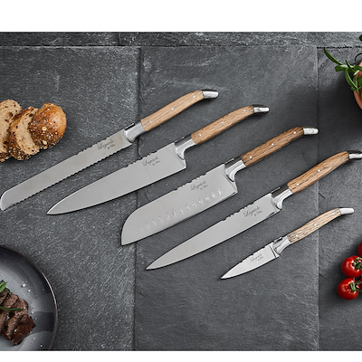 Laguiole By Hâws Chef knivsæt 5 dele egetræ