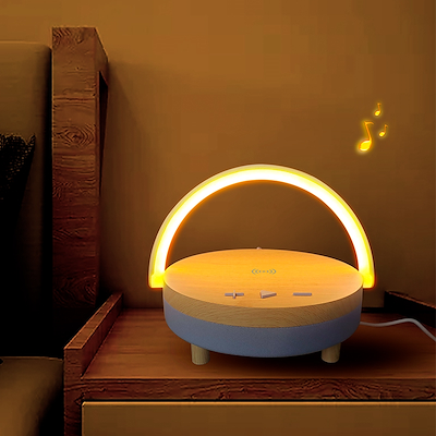 Haws Rømø Qi oplader lampe og højtaler hvid