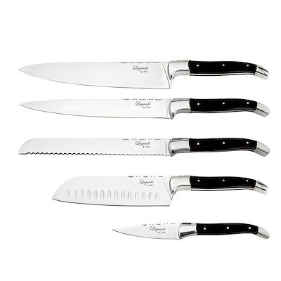 Laguiole By Hâws Chef knivsæt 5 dele sort træ