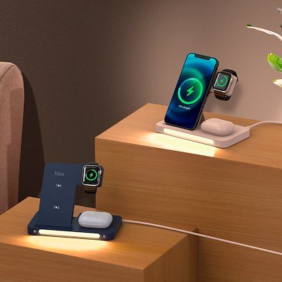 Hâws Rønø foldbar 3-i-1 trådløs oplader