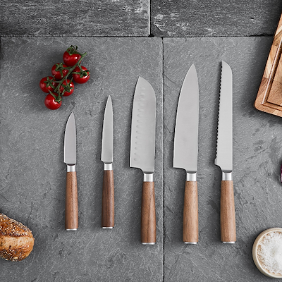 Hâws Santo Chef knivsæt valnød 5 stk.