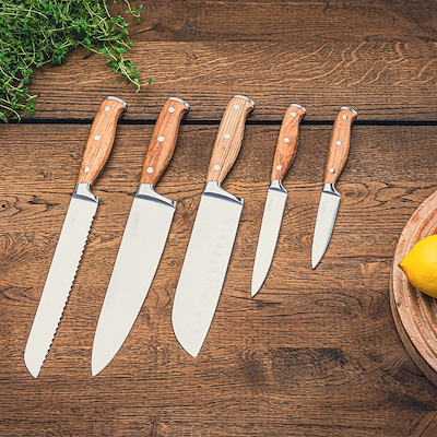 Hâws Santo Chef knivsæt egetræ 5 stk.